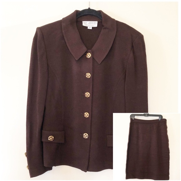 St. John Collection Jackets & Blazers - St John Collection Marie Gray Sz 12 Skirt Suit 379